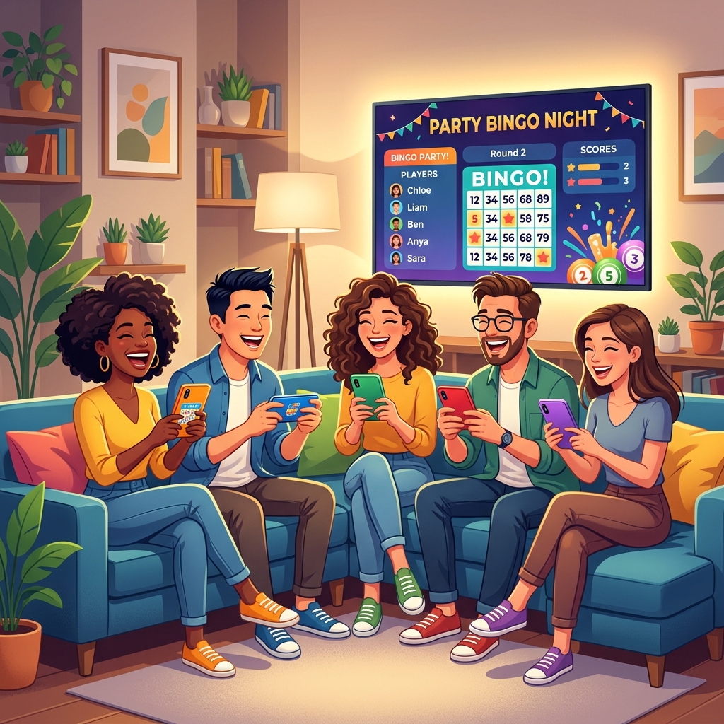 Amigos riendo jugando divertidamente con smartphones
